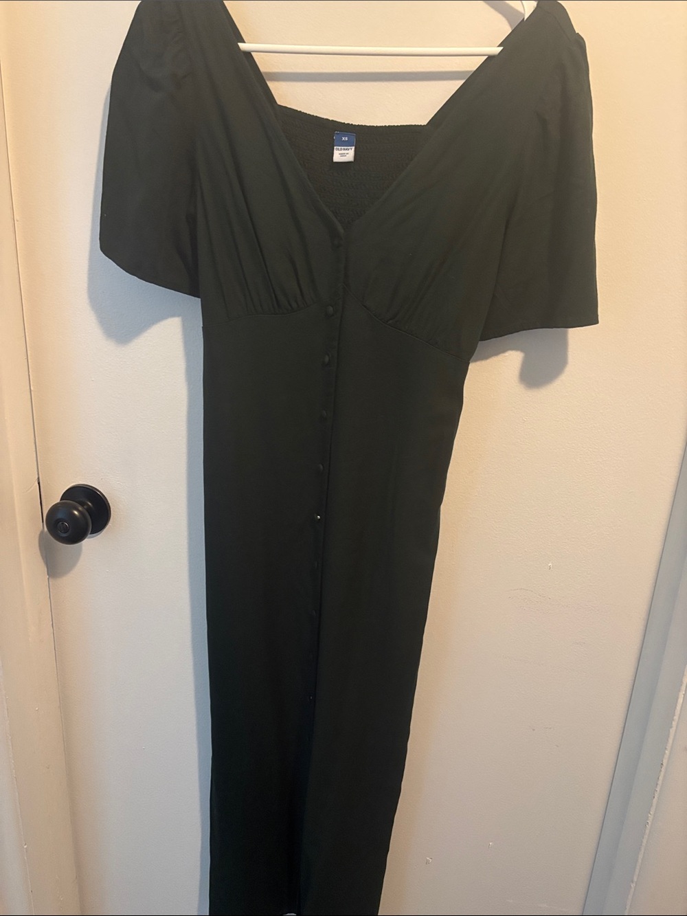 Dark green Button-Front Maxi Dress